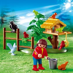 4203-Enfant avec oiseaux et nid