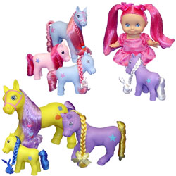 Sac rond poupée et poneys