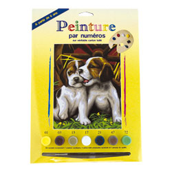 Peinture aux N° - Les 2 chiots