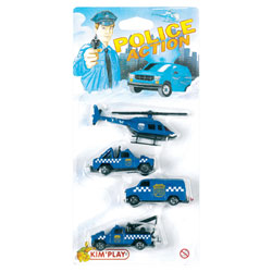 Lot de 4 petites voitures de police