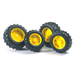 Roues tracteurs jantes jaunes