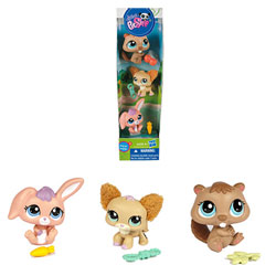 Colonne 3 petshop : lapin, chihuahua, castor 