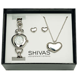 Coffret coeur montre et bijoux