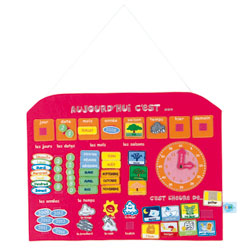 Calendrier avec horloge rose