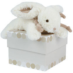 Coffret Lapin Bonbon Taupe 20 cm