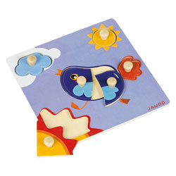 Puzzle Encastrement 6 pièces en bois Oiseau