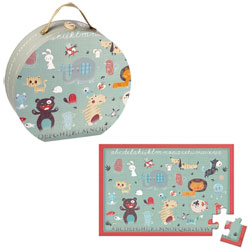Valisette ronde-Floor Puzzle Géant Alphabet 24 pièces