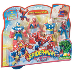 4 tampons figurines Spiderman