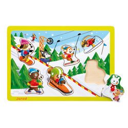 Puzzle en bois Les Animaux sur les Piste de Ski