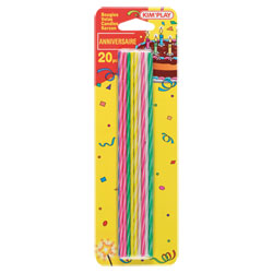 20 Bougies Ficelle-Multicolore