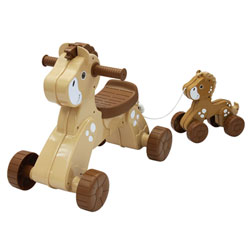 Porteur cheval + poney à tirer