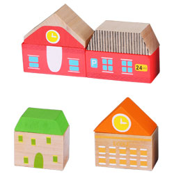 Set bâtiments ville bois