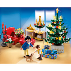 4892-Salon Avec D0écorations De Noël