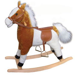 Cheval Peluche à bascule animé