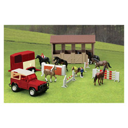 Coffret haras avec chevaux et véhicule 1/32 ème