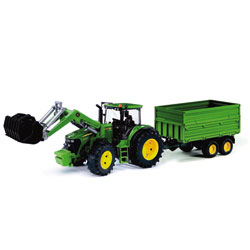 Tracteur John Deere 7930 + Fourche et Remorque