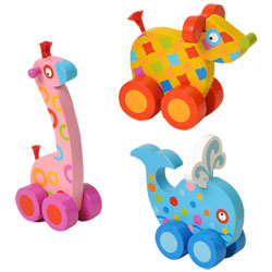 Animaux Bois Roulettes