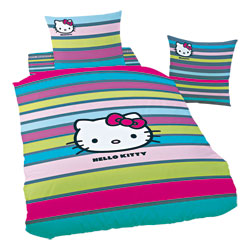 Housse de couette et taie d'oreiller Hello Kitty
