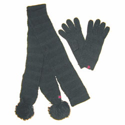 Ensemble Gants Et Echarpe Noir Rip-Curl