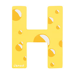 Lettre décorative en bois -H