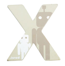 Lettre décorative en bois -X