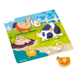 Puzzle Happy Farm Encastrement 6 pièces en bois