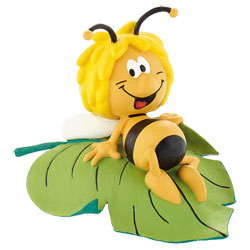 Figurine Maya l'Abeille sur une feuille 