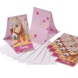 6 Cartes Invitation Chevaux