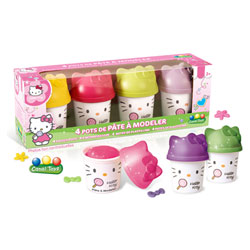 4 Pots de pâte à modeler Hello-Kitty