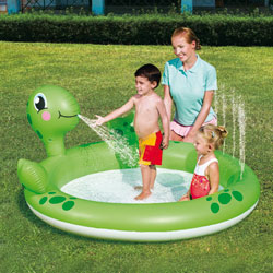Piscine tortue à jets d'eau