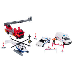 Set 4 véhicules métal et accessoires