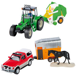 Tracteur + remorque 1/32ème Assortiment