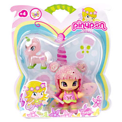 Pinypon Fée Pailletée Rose et sa Licorne Rose
