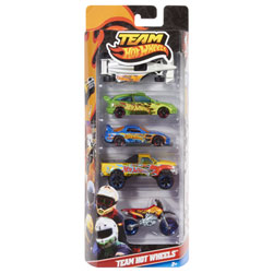 Coffret 5 Voitures Team Hot-Wheels