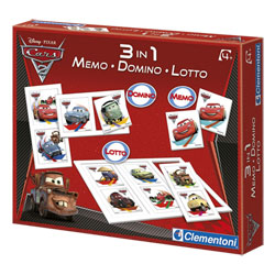 Kit 3 en 1 Cars Mémo-Domino-Loto