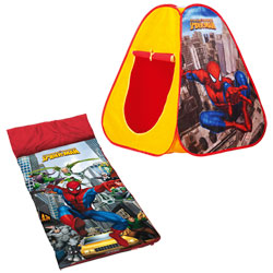 Combo tente pop-up Spiderman + sac de couchage