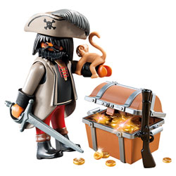 4767-Pirate avec coffre au trésor