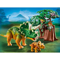 5234-Triceratops et son petit avec arbre