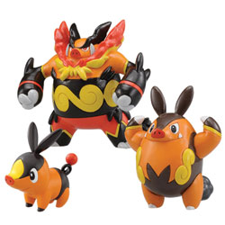 Pokémon Pack Evolution 3 mini figurines Tepig, Pignite et Emboar