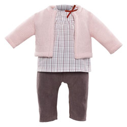 Blouse, Gilet & Pantalon pour Poupon 30 cm