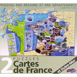 Coffret "2 puzzles de France" départements et régions