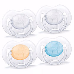 2 Sucettes transparentes en silicone