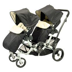 Poussette jumeaux "Noire et Beige"