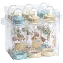 Set 6 biberons 260 ml poudré bleu