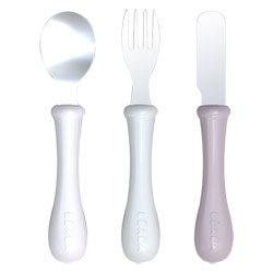 Set 3 couverts inox Rose Poudré