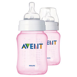 Lot de 2 biberons Avent Rose 260ml