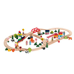 Petit train en bois 95 pièces