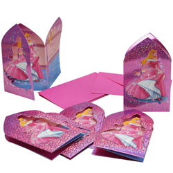 6 Cartes d'invitation Princesse