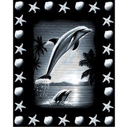 Scraper Argent! Dauphins avec frise