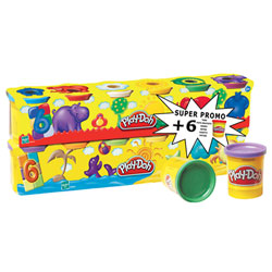 6 Pots Play Doh + 6 Pots Gratuits